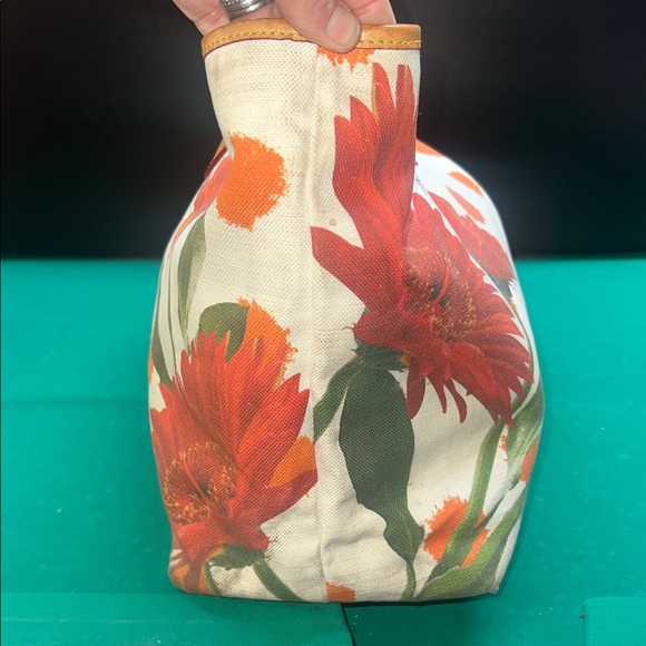 Dooney & Bourke Red Floral Tote with Tan Accents - Picture 7 of 15